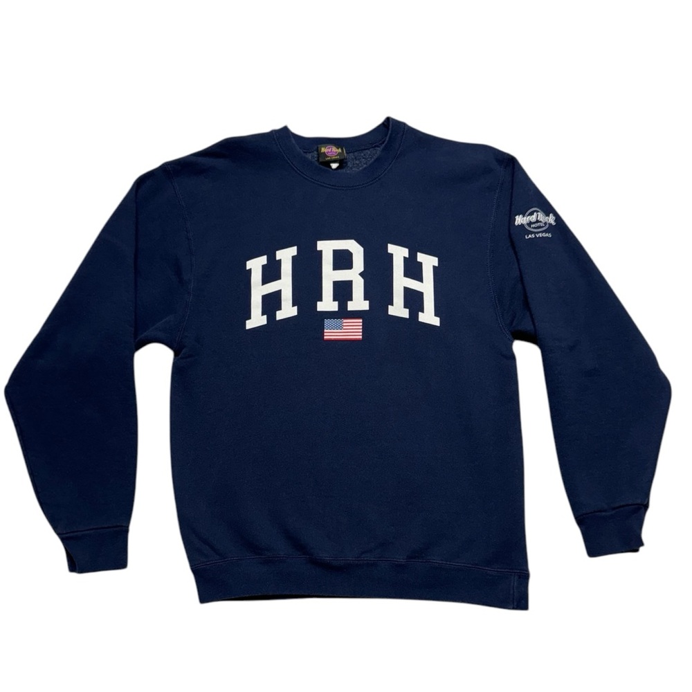Vintage Hard‎ Rock Hotel Las Vegas Crewneck Sweatshirt Medium Blue Made In USA